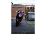 Witte LED-knipperlichten + running lights  Honda Blackbird voorzijde.